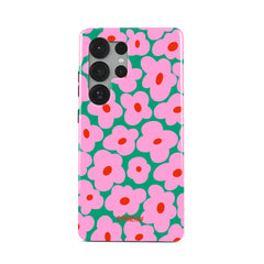 INS Pink Cute Flowers Phone Case for Samsung Galaxy S20 FE S22 S24 S25 Plus Ultra 4G 5G Luxury Double-layer Back Cover Funda