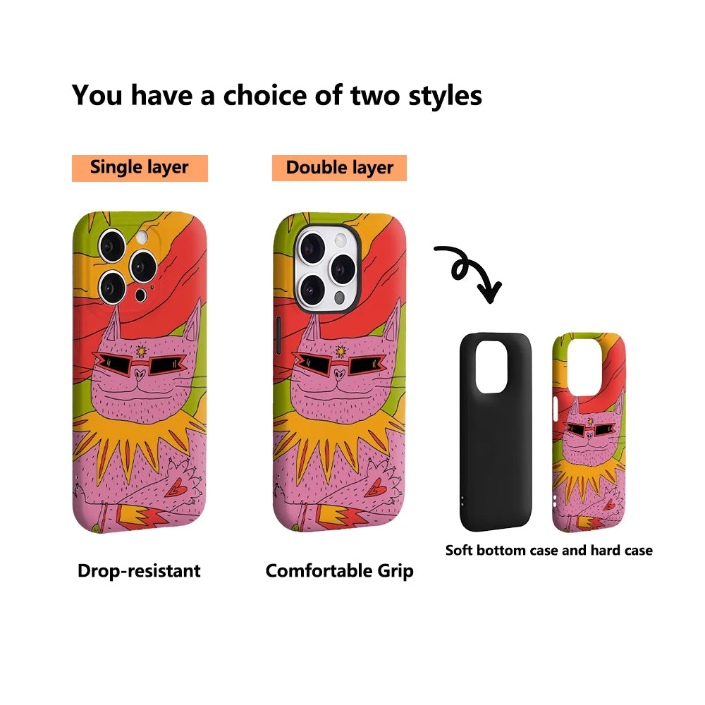 Groovy Cat IPhone17 Must-Haves Phone Case for IPhone 17 16 15 14 13 12 11 Pro Max Plus Double-layer Back Cover