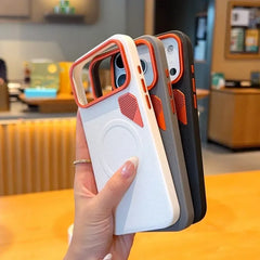 Business Magnetic Magsafe Phone Case For iPhone 17 Pro Max 17Pro 17Air High Quality PU Leather CPU Heat Dissipation Vent Cover