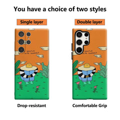 Wholesome Self-Care Phone Case for Samsung Galaxy S25 Ultra S24 S23 Ultra Plus Glossy Double-layer Back Cover