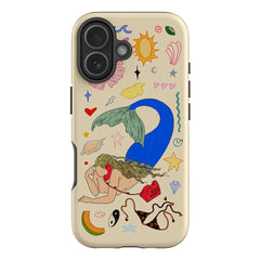 Mermaid Salad Cream Phone Case for iPhone 17 16e 16 15 14 13 12 11 X XS XR XSMAX 7 8 Air Pro Max Plus Luxury Double-layer