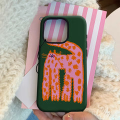 Playful Spotted Cat IPhone17 Must-Haves Phone Case for IPhone 17 16 15 14 13 12 11 Pro Max Plus Double-layer Back Cover