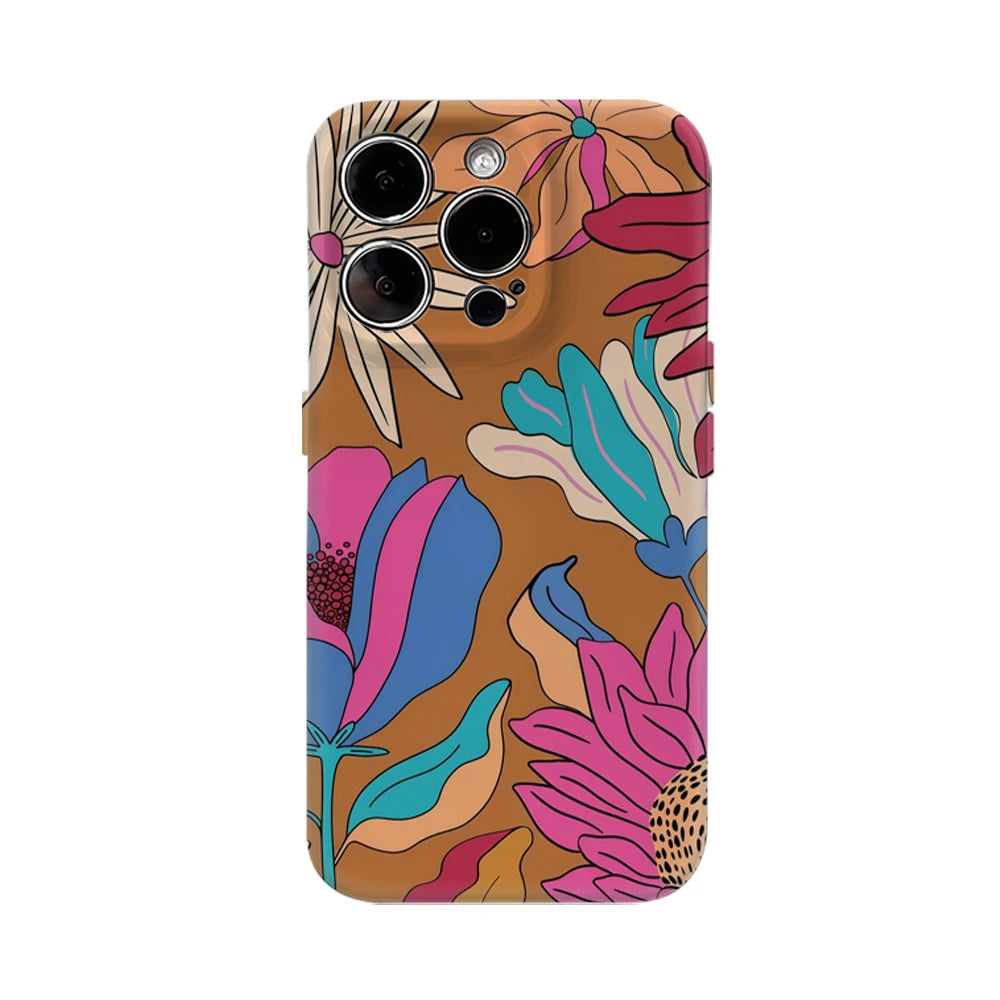 Retro Floral Pop Art Mix IPhone17 Must-Haves Phone Case for IPhone 17 16 15 14 13 12 Pro Max Plus Double-layer Back Cover