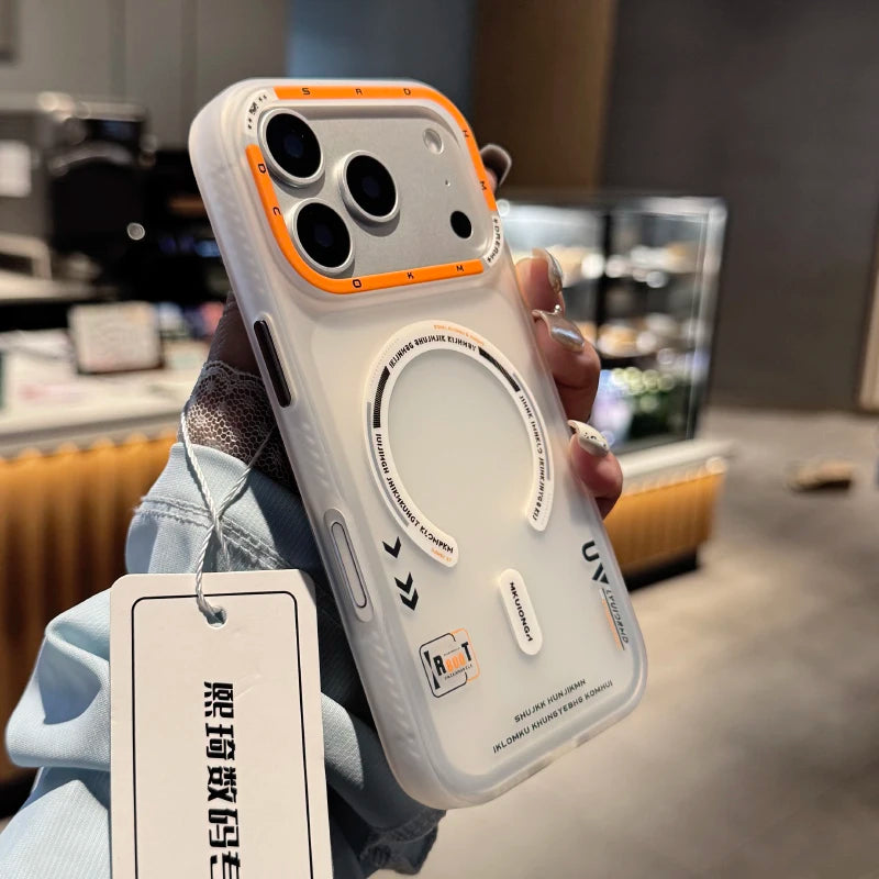 Frosted Translucent Magnetic Case For iPhone 17 Pro Max 16 15 14 13 12 Pro Max 17Air For Magsafe Shockproof Soft-Edged Cover