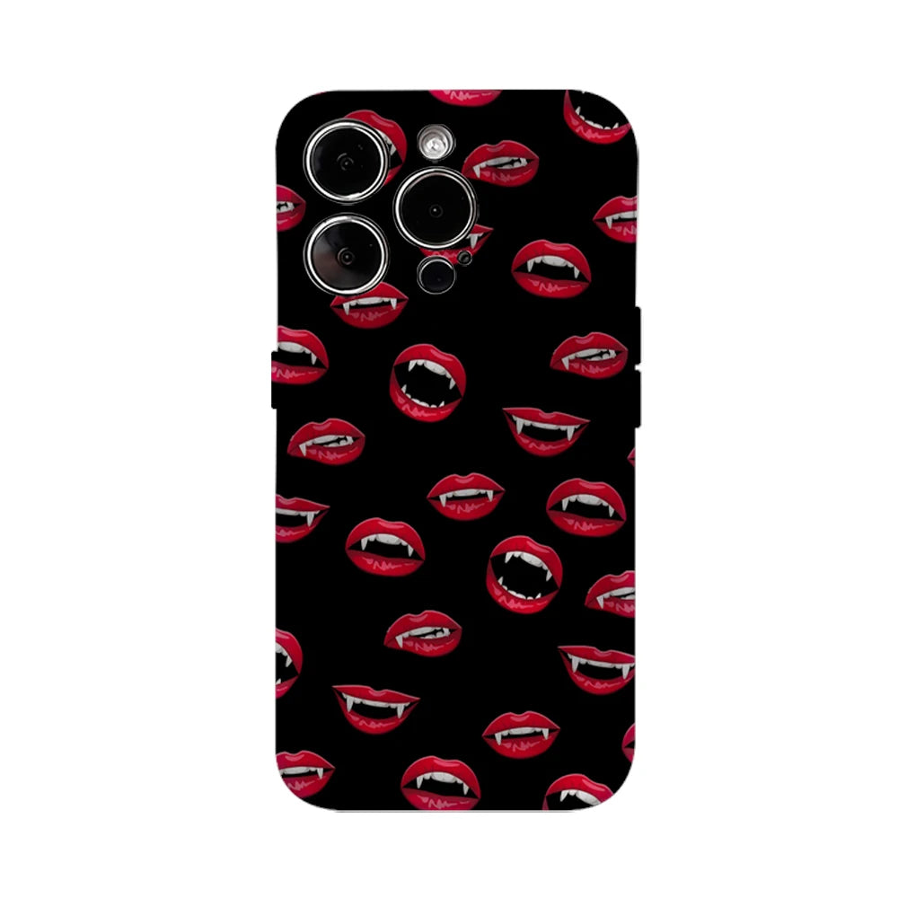 Vampire Lips Pattern IPhone17 Must-Haves Phone Case for IPhone 17 16 15 14 13 12 Pro Max Plus Double-layer Back Cover