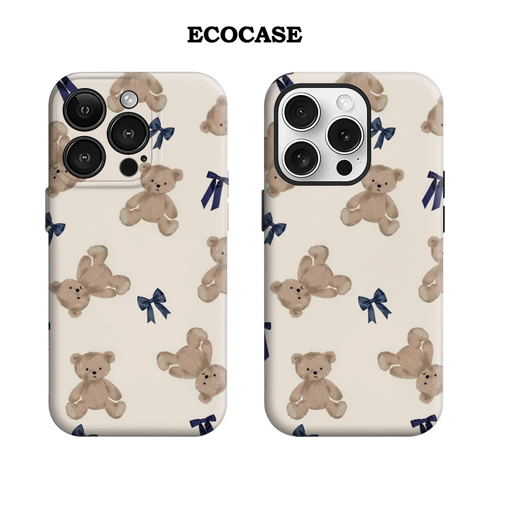 Teddy Bears and Bows IPhone17 Must-Haves Phone Case for IPhone 17 16 15 14 13 12 11 Pro Max Plus Double-layer Back Cover