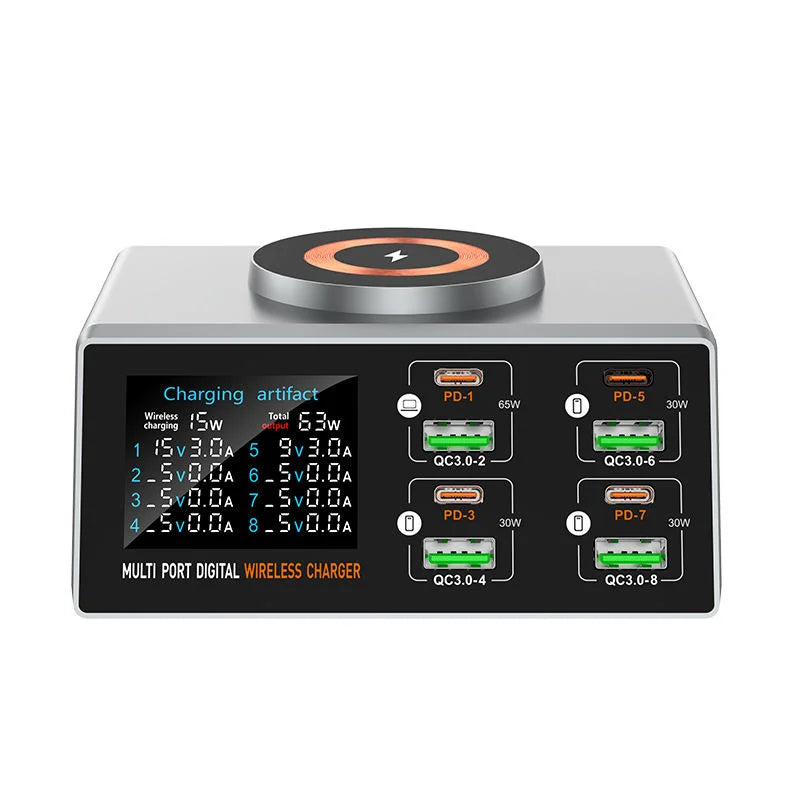 140W Smart Quick Charger 8-Port USB Fast Charging Station for Multiple Android Phone Travel Home Office Party Hotel Restaurant