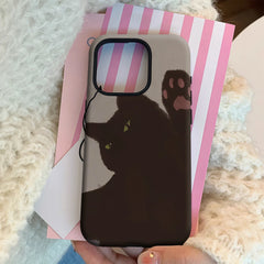 Black Cat Paws Out IPhone17 Must-Haves Phone Case for IPhone 17 16 15 14 13 12 Pro Max Plus Double-layer Back Cover
