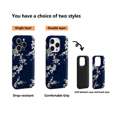 Midnight Blossom IPhone17 Must-Haves Phone Case for IPhone 17 16 15 14 13 12 11 Pro Max Plus Double-layer Back Cover