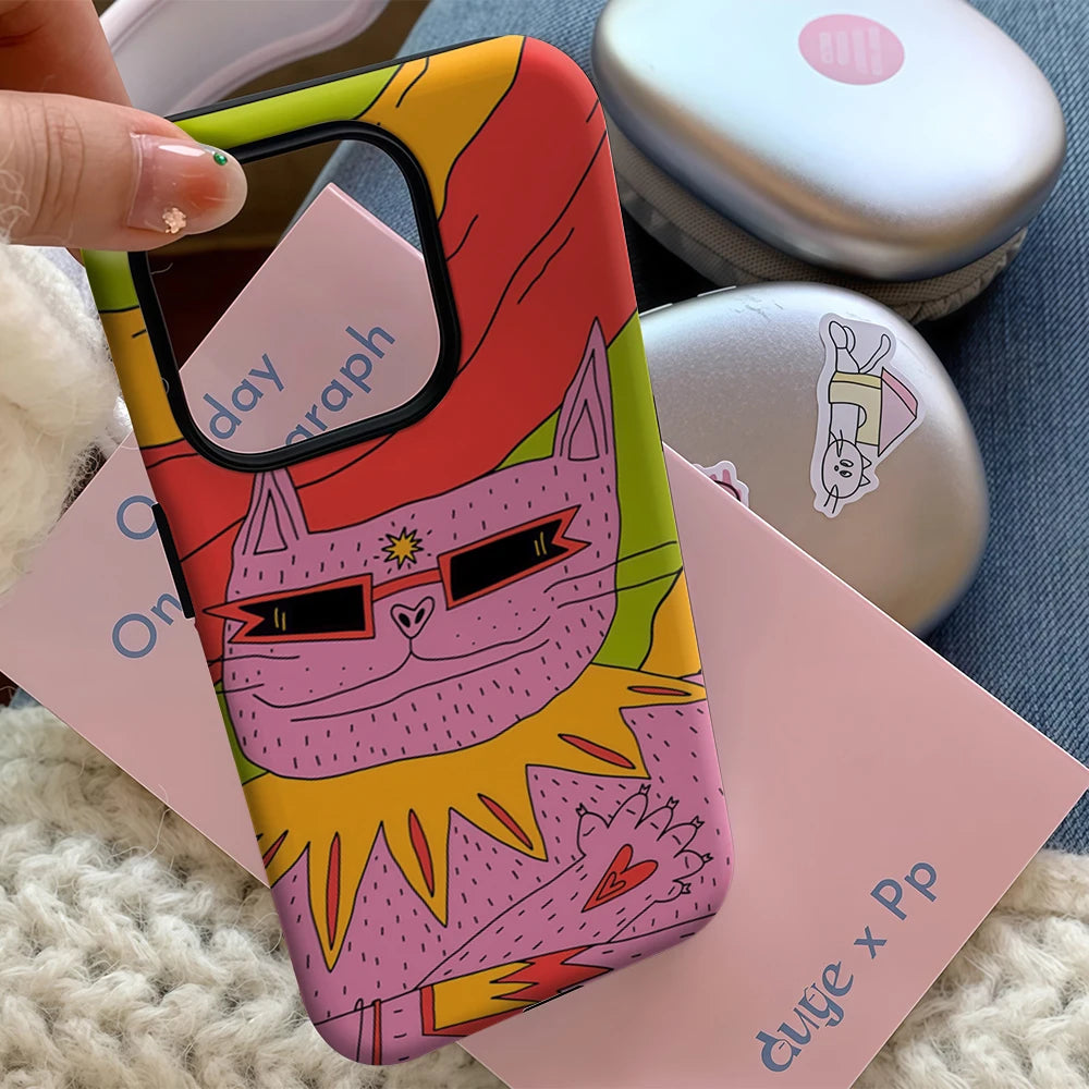 Groovy Cat IPhone17 Must-Haves Phone Case for IPhone 17 16 15 14 13 12 11 Pro Max Plus Double-layer Back Cover