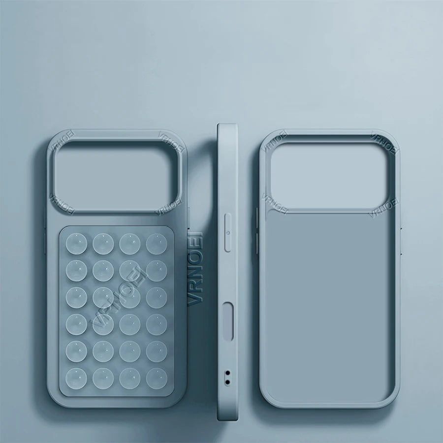 Upgrade 2IN1 Suction Cup Bracket Phone Case For iPhone 16 15 11 12 13 14 17 Pro Max Plus  AIR Cases Shockproof Cover Accessories