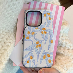 Olive Branch Pattern IPhone17 Must-Haves Phone Case for IPhone 17 16 15 14 13 12 11 Pro Max Plus Double-layer Back Cover