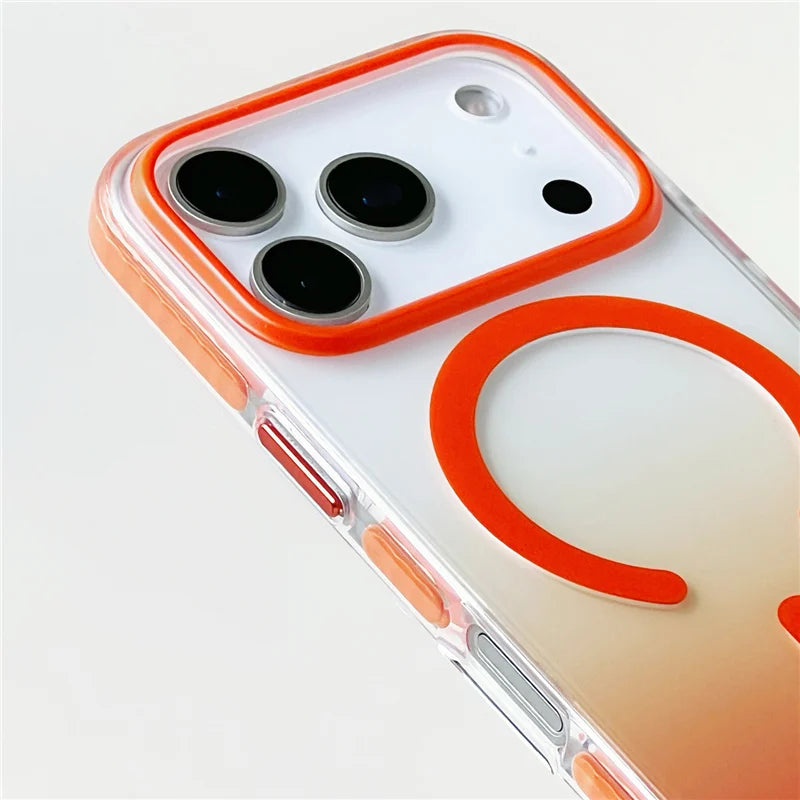 Gradient Color Matte Shockproof Magsafe Case For iPhone 17 Air 16Pro 17Pro Max Hybrid Wireless Charge Magnetic Hard Back Cover