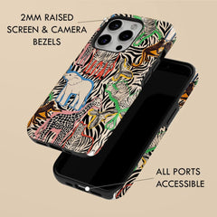 Clmj Wildlife graffiti Phone Case for iPhone 16 15 14 13 12 11 X XS XR XSMAX 7 8 Pro Max Plus Luxury Double-layer Back Cover