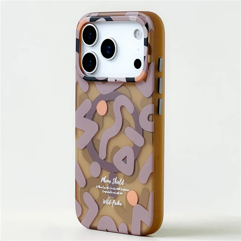 Trendy Graffiti Pattern for Magsafe Wireless Charge Case For iPhone 17Air 17Pro 16 15 17Pro Max Matte Shockproof Magnetic Cover