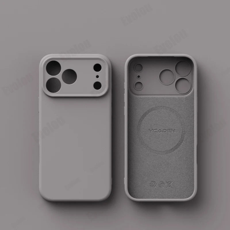 Matte Skin Liquid Silicone Case for Iphone 17 Pro Max Magnetic Magsafe Wireless Charging Candy Bumper for Iphone 17 Air 17pro