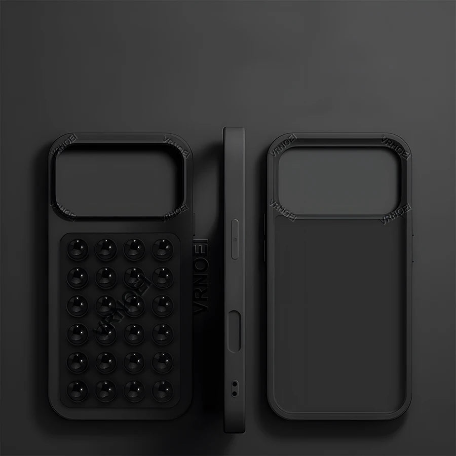 Upgrade 2IN1 Suction Cup Bracket Phone Case For iPhone 16 15 11 12 13 14 17 Pro Max Plus  AIR Cases Shockproof Cover Accessories